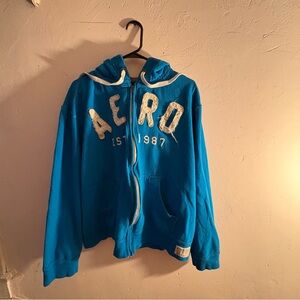 Aeropostale Bright Blue Hoodie size XXL Very Warm and Comfortable